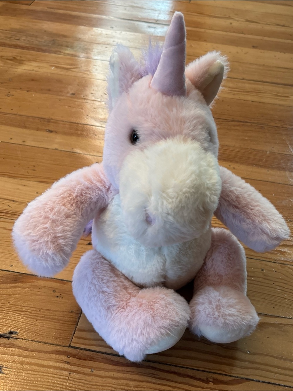 Vermont Teddy Bear Cuddle Chunk Plush Unicorn Horn Stuffed Animal Nursery Pink